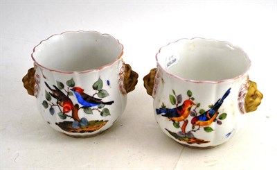 Lot 485 - A Pair of Dresden Porcelain Cache Pots