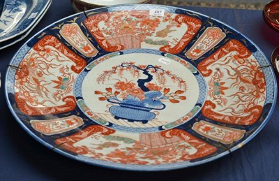 Lot 487 - A Japanese Imari Charger, decorated in typical colours, diameter 59cm