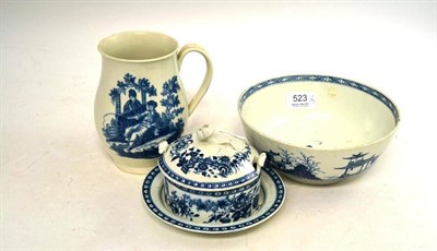 Lot 523 - An 18th Century Worcester Blue and White Baluster Mug, height 15cm; An 18th Century Worcester...