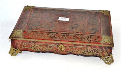 Lot 543 - A Late 19th Century Louis XV Style Red Tortoiseshell and Brass Inlaid Jewellery Box, diameter 35cm