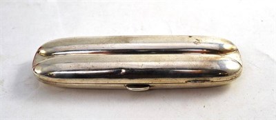 Lot 545 - A Silver Double Cigar Case, Birmingham 1901, length 13cm