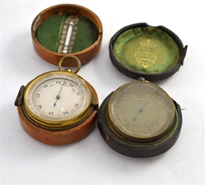 Lot 546 - Two Late 19th Century Brass Pocket Compasses