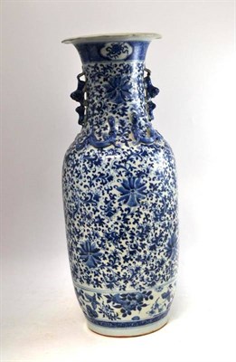 Lot 550 - A 19th century Chinese Blue and White Vase, height 62cm (restored)  Ex. Renishaw Hall