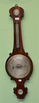 Lot 556 - A Rosewood Wheel Barometer, signed G Guanziroli, London, circa 1850, with hygrometer,...