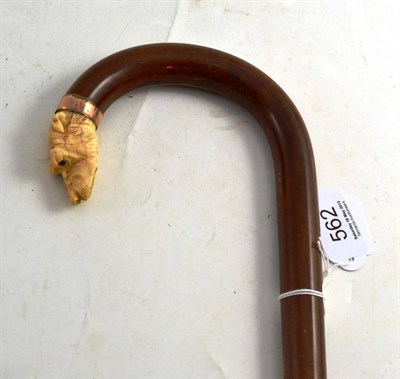 Lot 562 - A Walking Cane, with a Hound`s head pommel