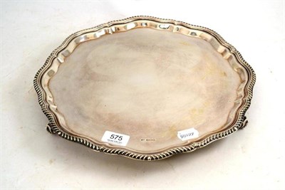 Lot 575 - A George V Silver Salver, Sheffield 1930, raised on scroll feet