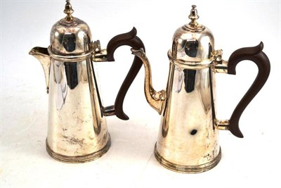 Lot 577 - A Modern Silver Coffee Pot and Hot Water Jug, Birmingham, probably 1966, in George II style