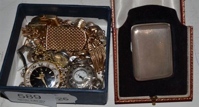 Lot 589 - A Lady's 9ct Gold Omega Wristwatch, plated Zodiac pendant/fob watch with attached fob chain...