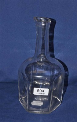 Lot 594 - A Glass Mallet Decanter, in George II style, the cylindrical neck with pouring spout over an...