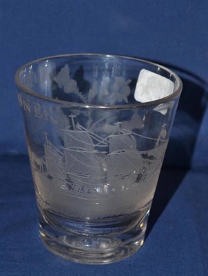 Lot 596 - A Glass Tumbler, 19th century, of slightly flared bucket form inscribed GOV FENNER and engraved...