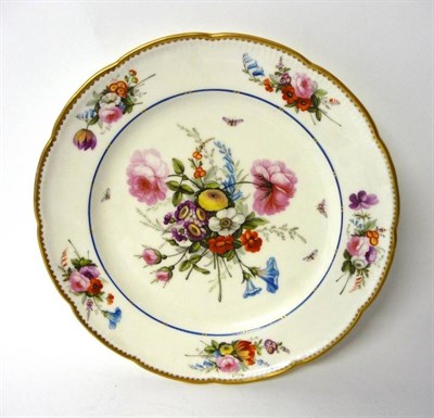 Lot 600 - A Nantgarw Porcelain Plate, circa 1820, unmarked, 23.5cm diameter