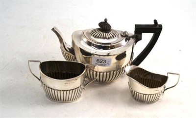 Lot 623 - A Bachelors Silver Three Piece Tea Service, Birmingham assay 1900