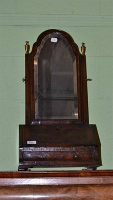 Lot 654 - An 18th Century Walnut Dressing Table Mirror, with bevelled glass mirror plate and fall...