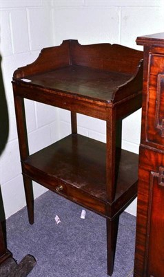 Lot 662 - A Regency Mahogany Two-Tier Washstand, with gallery back, 56cm wide