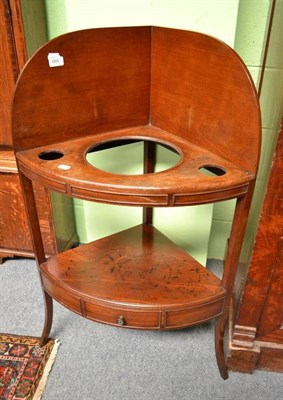 Lot 666 - Two Georgian Mahogany Corner Washstands, 63cm wide