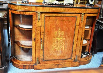 Lot 693 - A Victorian Figured Walnut, Marquetry and Gilt Metal Mounted Credenza, 3rd quarter 19th century, of