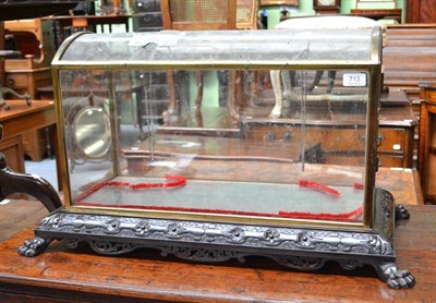 Lot 713 - A 19th Century Glazed Display Case, with dome top on wooden stand, 76cm wide