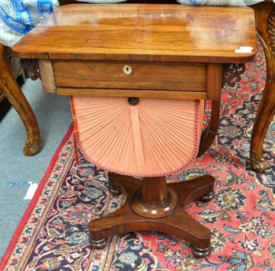 Lot 718 - A Victorian Rosewood Sewing Table, 63cm wide