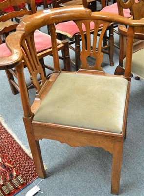 Lot 737 - A George III Corner Chair, with drop-in seat, 60cm wide