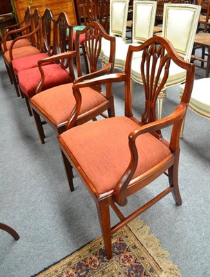 Lot 750 - Four George III Mahogany Carver Chairs, with drop-in seats; A Set of Three George III Mahogany...