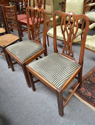 Lot 753 - A Pair of George III Mahogany Dining Chairs, with drop-in seats, 47cm wide