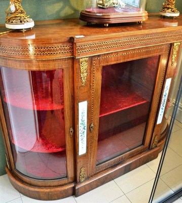 Lot 764 - A Victorian Walnut and Parquetry Break Front Credenza, mid 19th century, 141cm wide