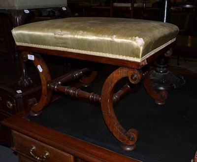 Lot 790 - A Victorian X-Framed Rosewood Stool, 60cm wide