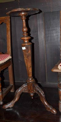 Lot 794 - An 18th Century Dutch Marquetry Walnut Candle Stand, height 85cm   Ex. Renishaw Hall