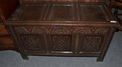 Lot 806 - A Late 17th Century Oak Dower Chest, 118cm wide   Ex. Renishaw Hall