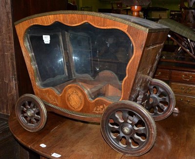 Lot 807 - A Late 19th Century French Kingwood, Tulipwood and Marquetry Miniature Carriage, height 58cm