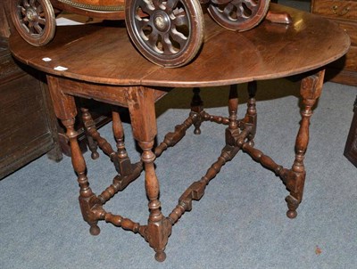 Lot 808 - An 18th Century Oak Four-Seater Gateleg Table, 128cm extended