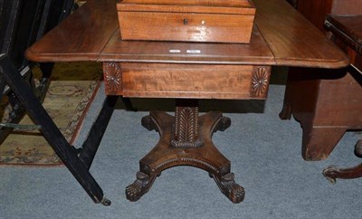 Lot 830 - George IV Mahogany Pembroke Table raised on a acanthus support, 100cm wide