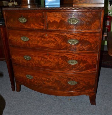 Lot 831 - A George IV Mahogany Bowfront Five Drawer Chest, 105cm wide