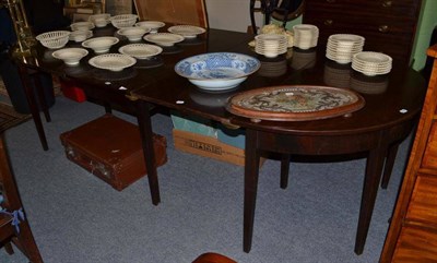 Lot 834 - A George III Mahogany D-End Dining Table, with three additional leaves, length 276cm