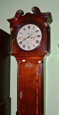 Lot 845 - An Oak Eight Day Longcase Clock, with swan neck pediment, 14-inch circular painted dial inscribed A