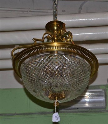 Lot 857 - An Early 20th Century Cut Glass Ceiling Light