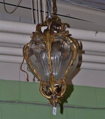 Lot 858 - A 19th Century Brass and Glass Shaped Ceiling Light