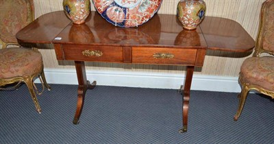 Lot 863 - A Regency Rosewood Sofa Table, with twin drop leaves, 150cm extended