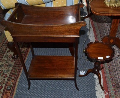 Lot 882 - An Edwardian Mahogany Book Table, 54cm wide; and A Small Pie Crust Wine Table, height 40cm