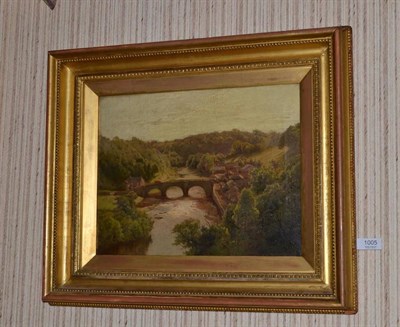 Lot 1005 - Edward Henry Holder (1847-1922) River landscape with a horse and cart crossing a bridge Signed,...