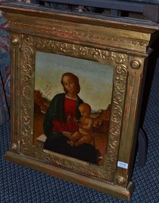 Lot 1015 - Manner of Perugino  Madonna and child  Oil on panel, 39cm by 30cm