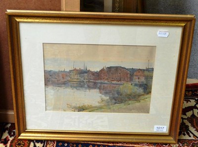 Lot 1017 - Frederick (Fred) Lawson (1888 -1968) A view on the River Aire, Leeds  Signed and dated (19)09,...