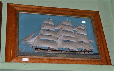 Lot 1024 - A Late Victorian Silk Work Picture, depicting the sailing Nairnshire, Glasgow, contained within...