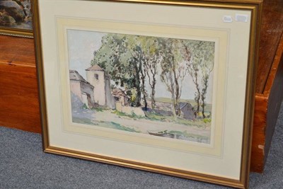 Lot 1027 - William Hoggatt R.I., R.B.C.,R.Cam.A, (1880-1961) Farm Scene  Signed, watercolour, 36.5cm by 54cm