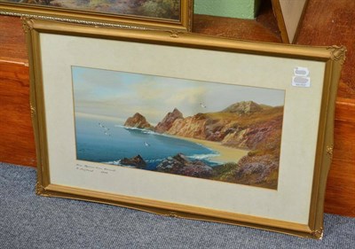 Lot 1028 - John Shapland (19th/20th century)  ";Near Kynance Cove, Cornwall";  Signed, watercolour...