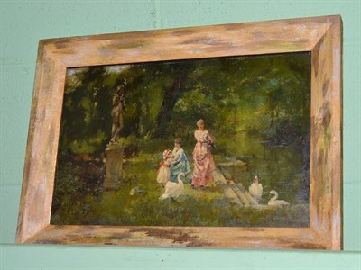 Lot 1031 - Henry John Yeend King R.B.A., V.P.R.I.,R.O.I., (1855-1924) Ladies feeding swans Signed, oil on...