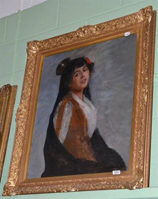 Lot 1060 - After John Bagnold Burgess (20th century) Portrait of a Spanish lady, head and shoulders Oil on...