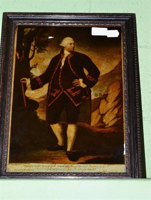 Lot 1063 - An 18th Century Reverse Print on Glass, by Bowles after Bembridge - portrait of Pascal Paoli,...