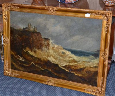 Lot 1082 - Richard Sebastian Bond (1808-1886)  ";Criccieth Castle";  Oil on canvas, 59cm by 89cm