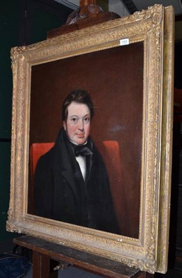 Lot 1123 - A* H* Trainer (19th Century)  Portrait of a gentleman in a black jacket and bow tie  Oil on canvas